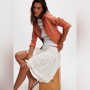 New! Free People Sanderson Midi Skirt in color Tea Coastal Boho silhouette XS